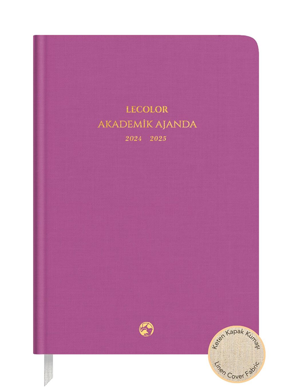 LE COLOR Fuşya Keten Akademik Ajanda Limited Edition 17x24 Ciltli 24/25 Fuşya - 1