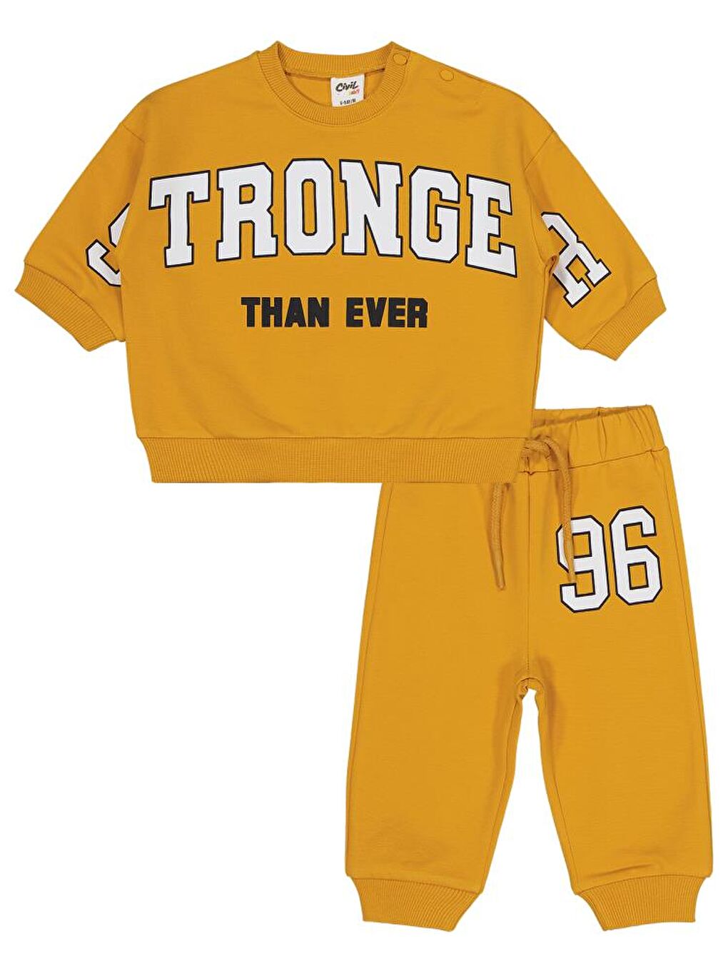 Sarı Baby Baskılı 2'li 6-18 Ay Takım-1