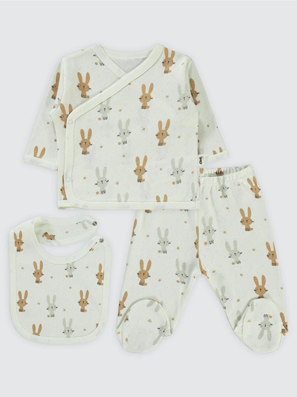 Bej Baby Tavşan Empirme Zıbın Takımları-3
