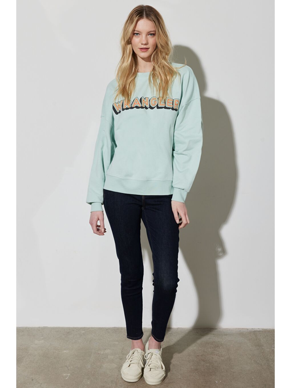 Regular Fit Normal Kesim %100 Pamuk Bisiklet Yaka Mint Yeşili Sweatshirt-2