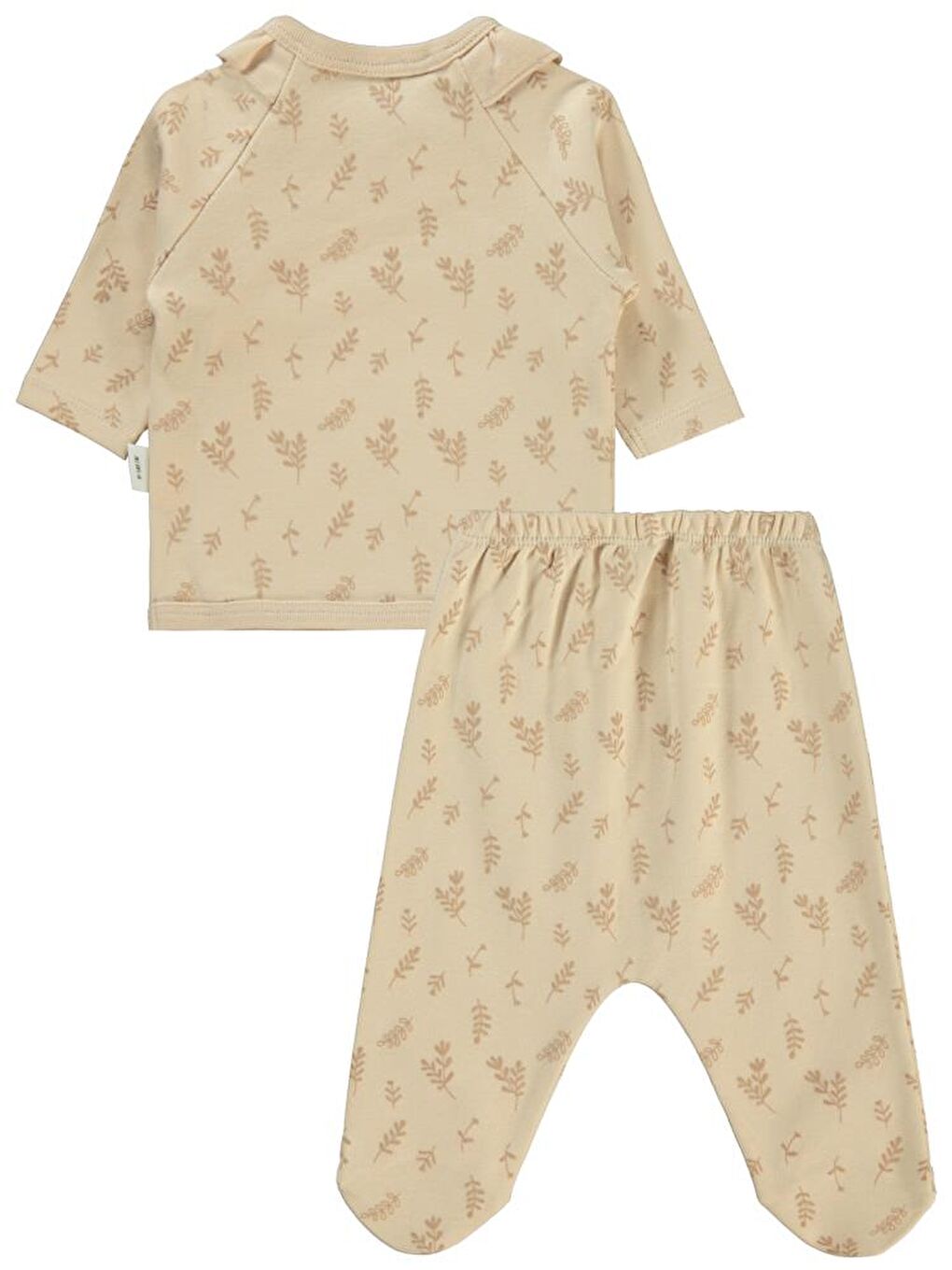 Bej Baby Kabartmalı Yaprak Empirme Zıbın Takımları-1