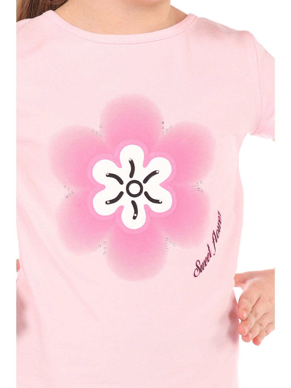 Pembe Kız Çocuk Baskılı Tişört-1
