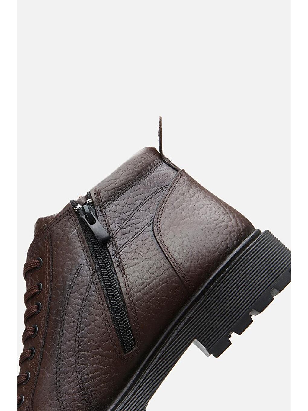 Kahverengi Hakiki Deri Kahve Erkek Günlük Bot-4