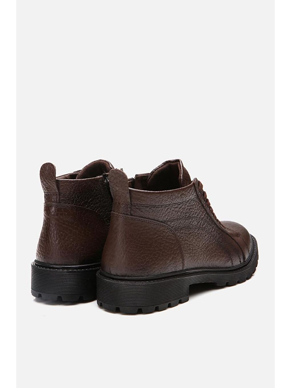Kahverengi Hakiki Deri Kahve Erkek Günlük Bot-5