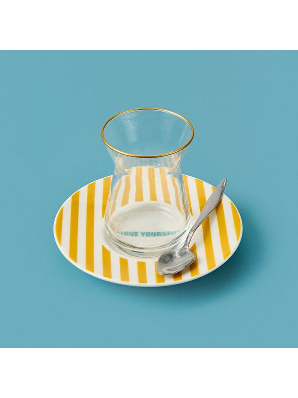 Kitchen Love Yourself Çay Tabağı - Sarı - 13 cm-2