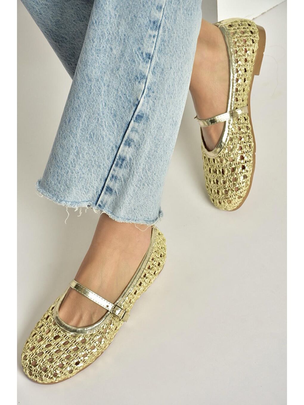 Sarı Altın Kadın Babet Y267272709