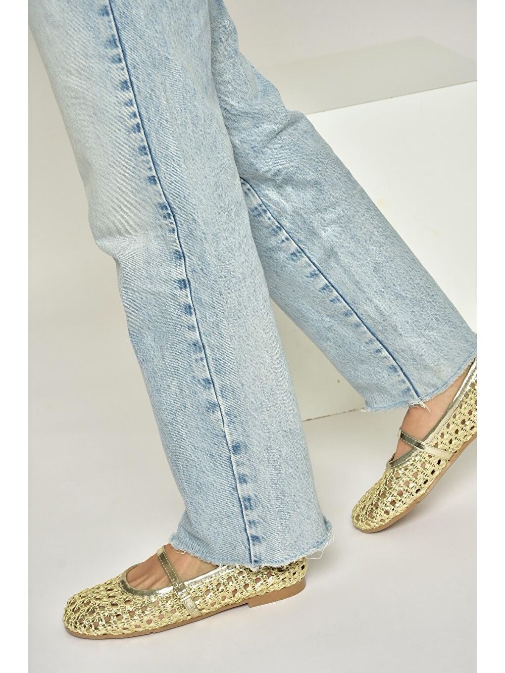 Sarı Altın Kadın Babet Y267272709-2