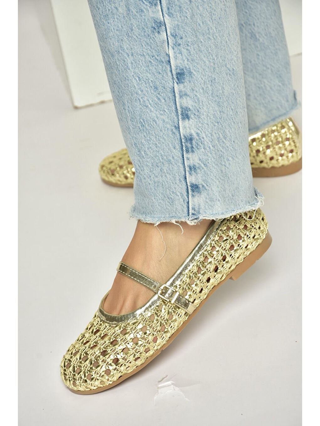 Sarı Altın Kadın Babet Y267272709-3