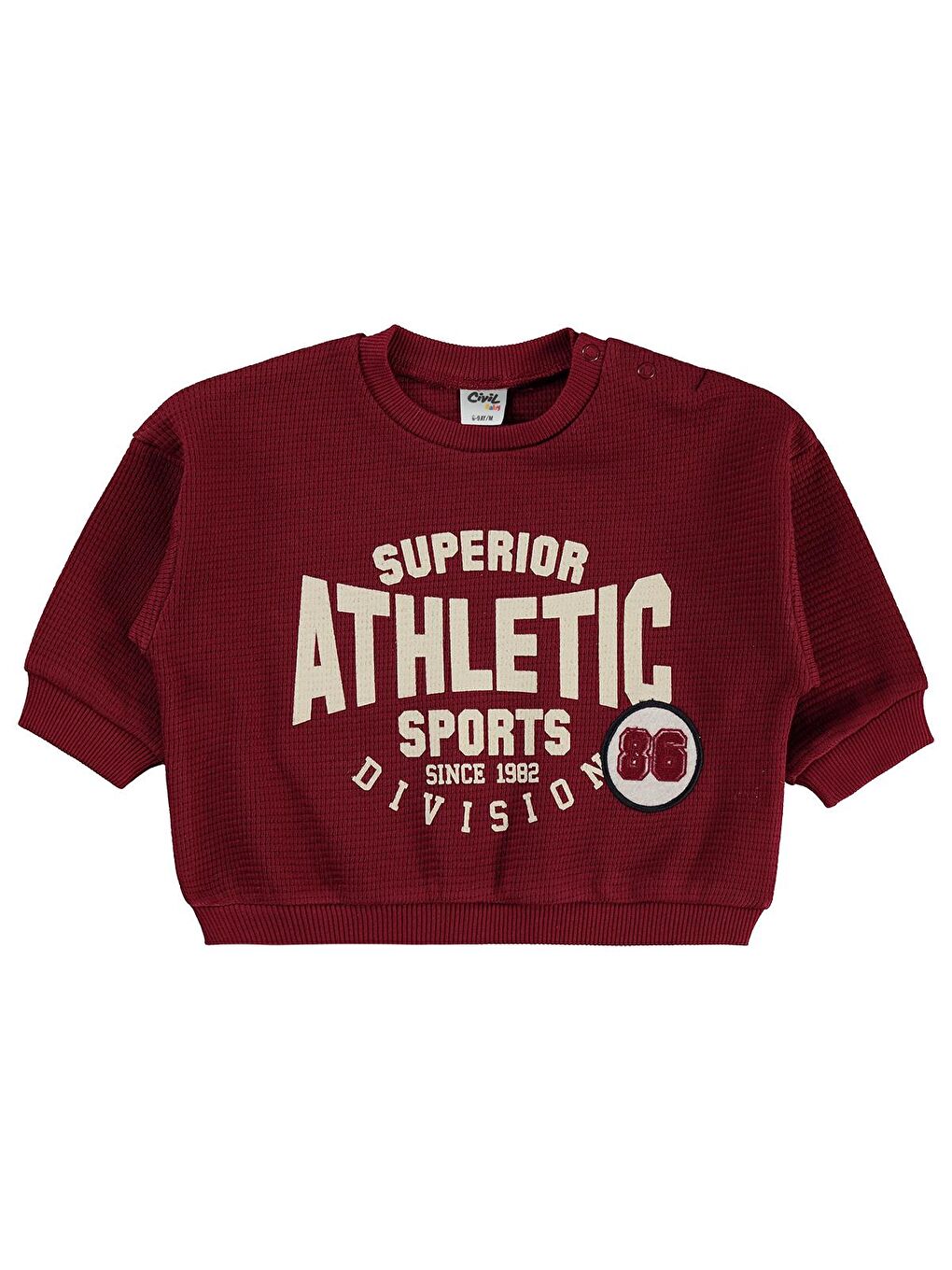 Baby Athletic Baskılı Nakışlı 6-18 Ay Sweatshirt - Bordo 6-9 Ay
