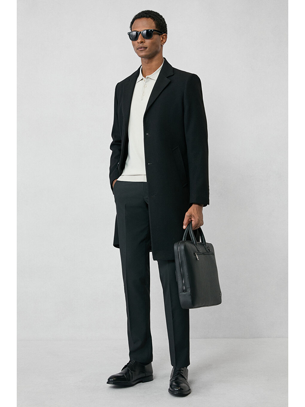 Bej Regular Fit Düğmeli Polo Yaka Triko Kazak-3