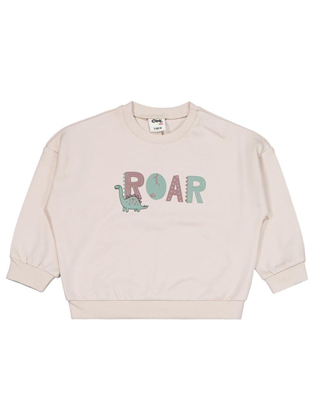 Bej Baby Dinozor Baskılı 6-18 Ay Takım-2