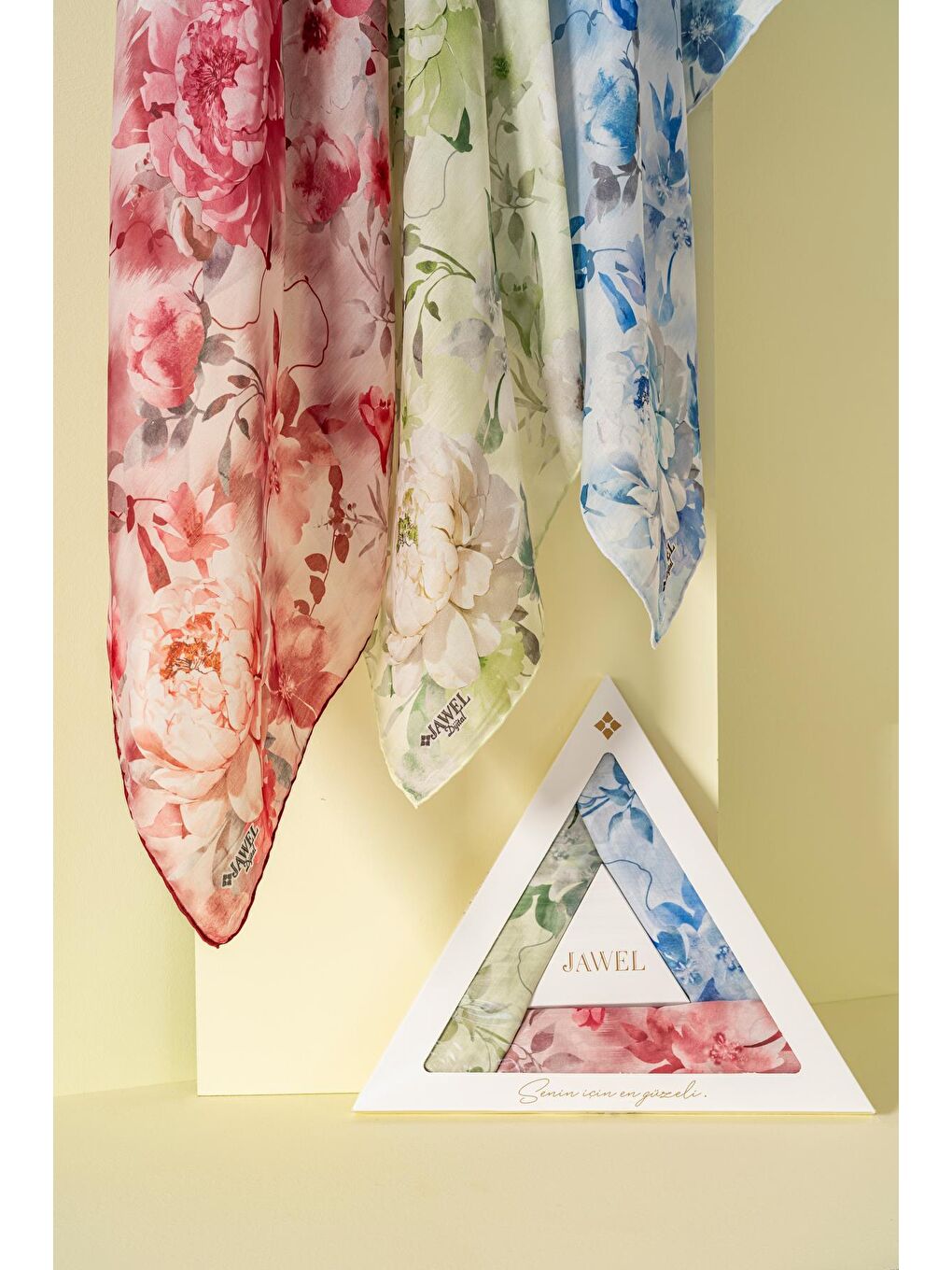 Karışık Kadın Ephedra Soft Eşarp Paketi (İndigo-Yeşil-Krem Bordo)