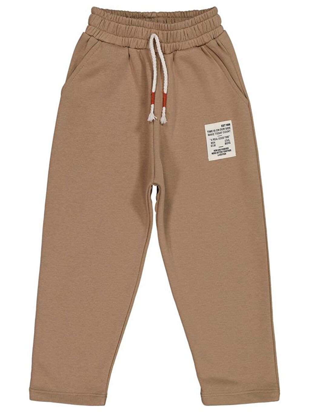 Kahverengi Boys Armalı Süs Bağcıklı 6-9 Yaş Pantolon