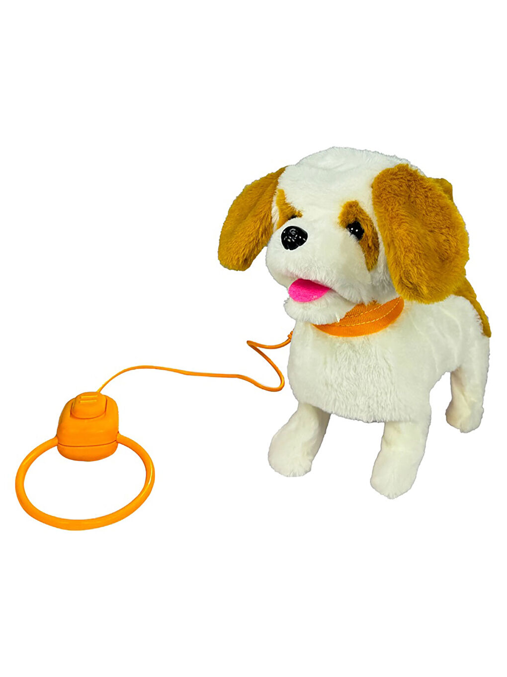 Pelüş Tasmalı Yürüyen Köpek Kahverengi-1