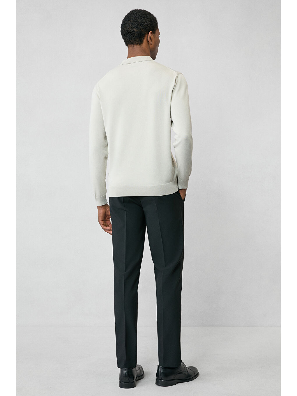 Bej Regular Fit Düğmeli Polo Yaka Triko Kazak-7