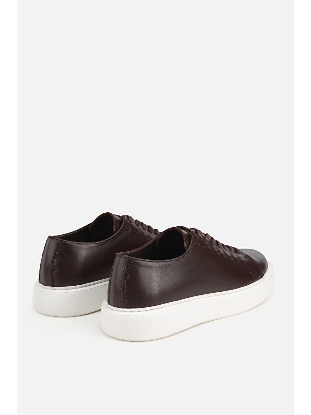 Erkek Kahverengi Bağcıklı Kalın Tabanlı Günlük Sneaker-2