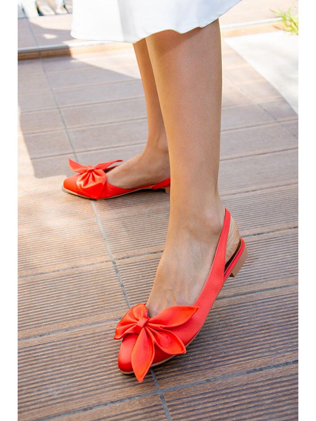 Kırmızı Nar Çiçeği Kadın Babet H726809004-2