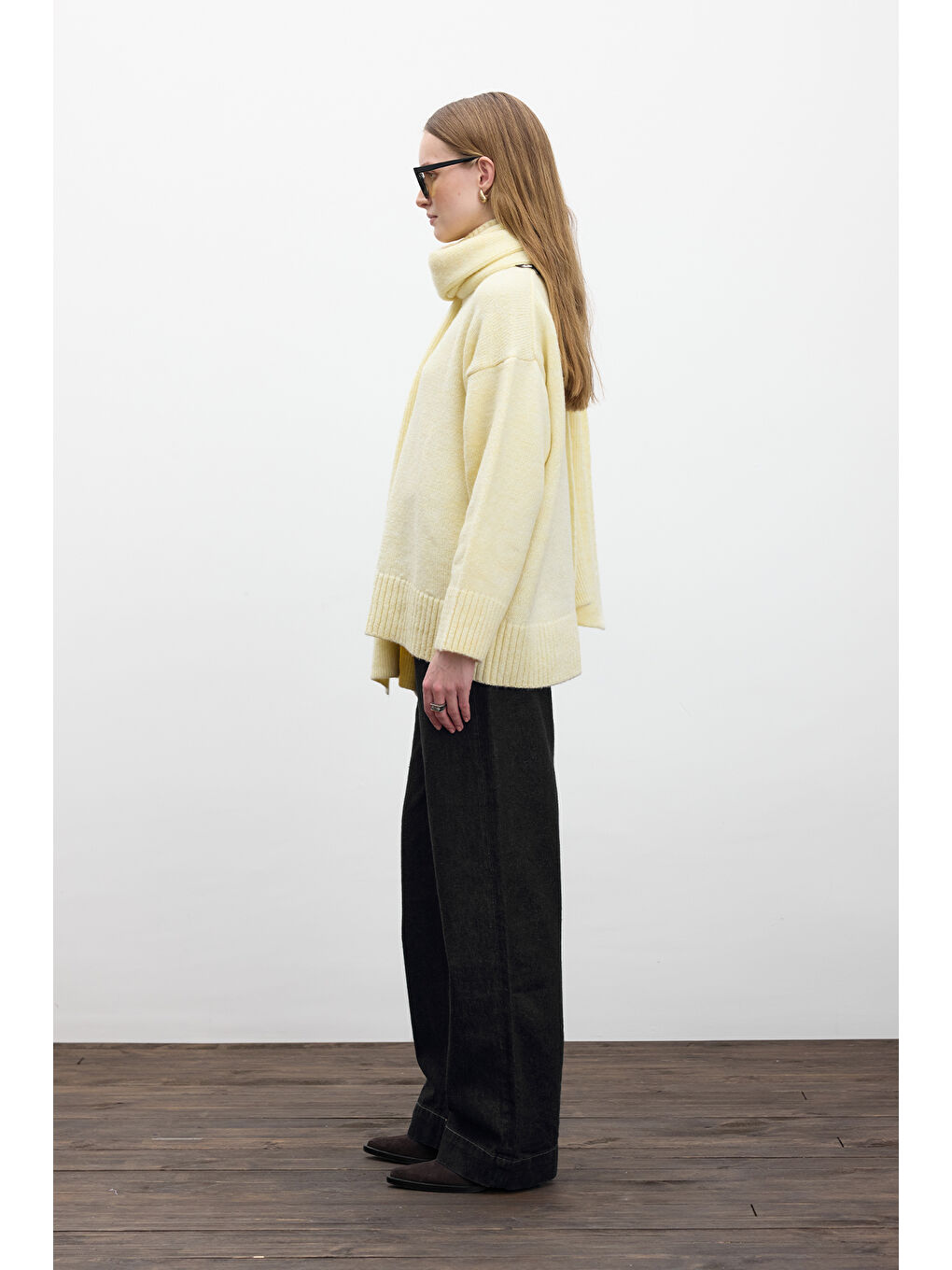 Manuka Sari Oversize Yumuşak Kazak Sarı - 2