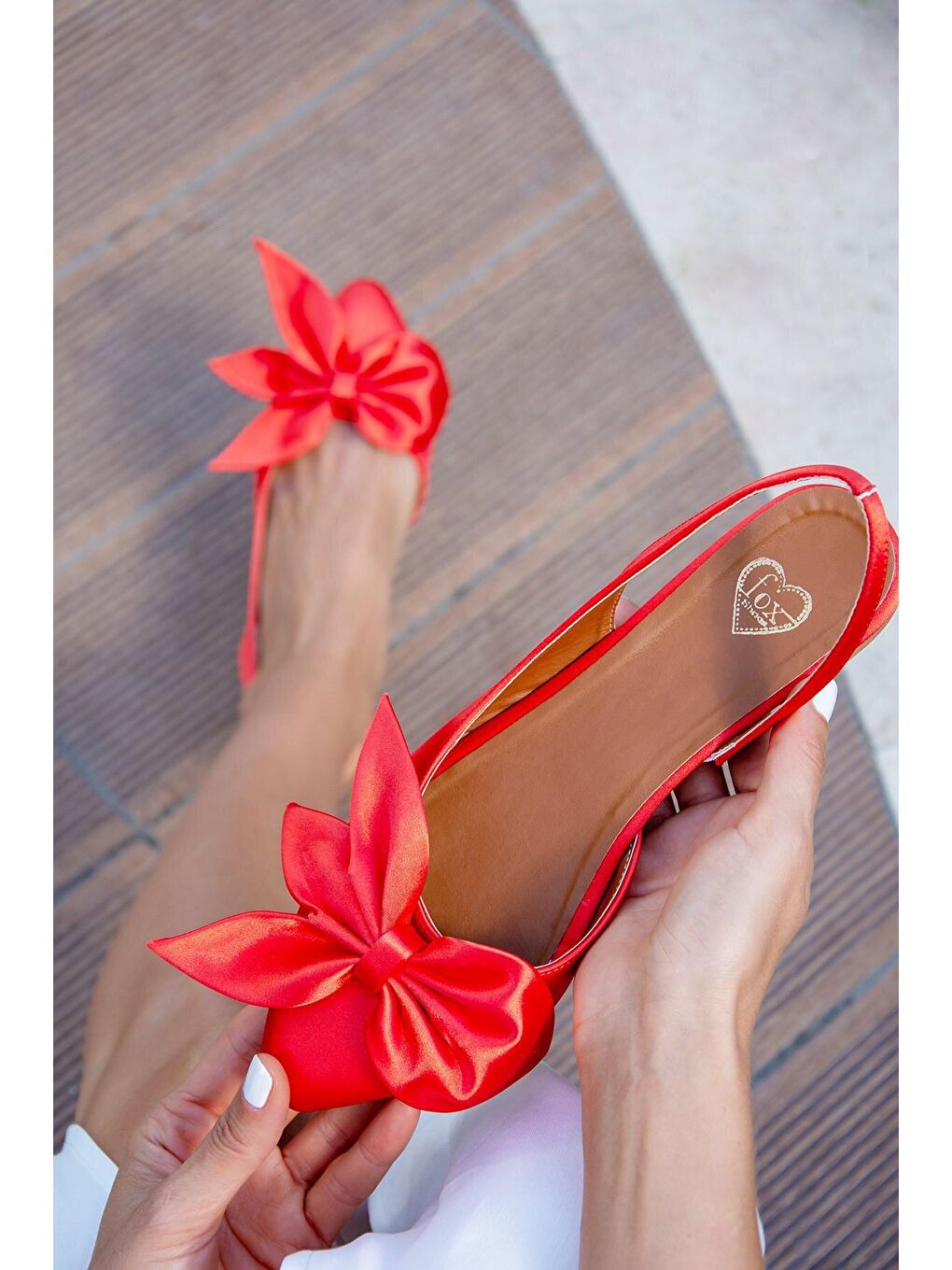 Kırmızı Nar Çiçeği Kadın Babet H726809004-3