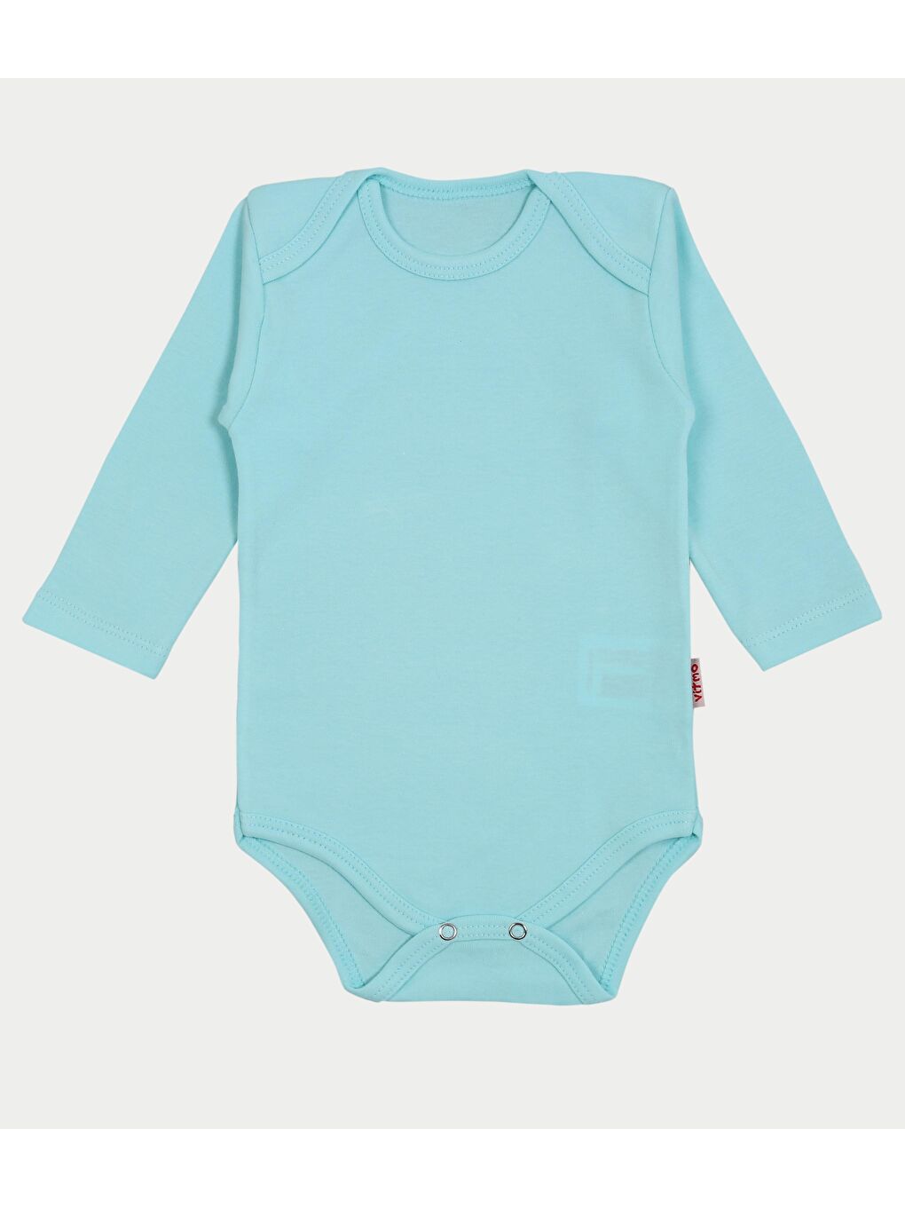 Yeşil Çıtçıtlı Bebek Body Zıbın Uzun Kollu Pamuklu Mint