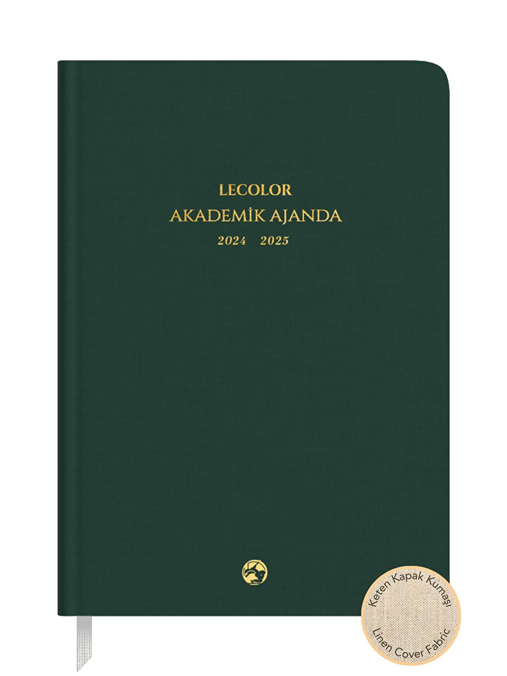 LE COLOR Yeşil Keten Akademik Ajanda Limited Edition 17x24 Ciltli 24/25 Yeşil - 1