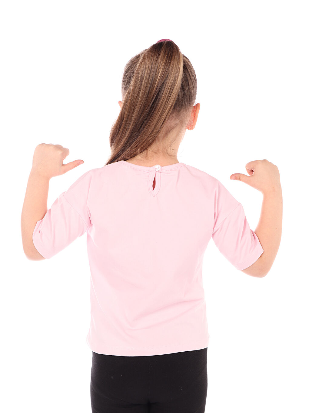 Pembe Kız Bebek Le Taime Baskılı Tişört-1