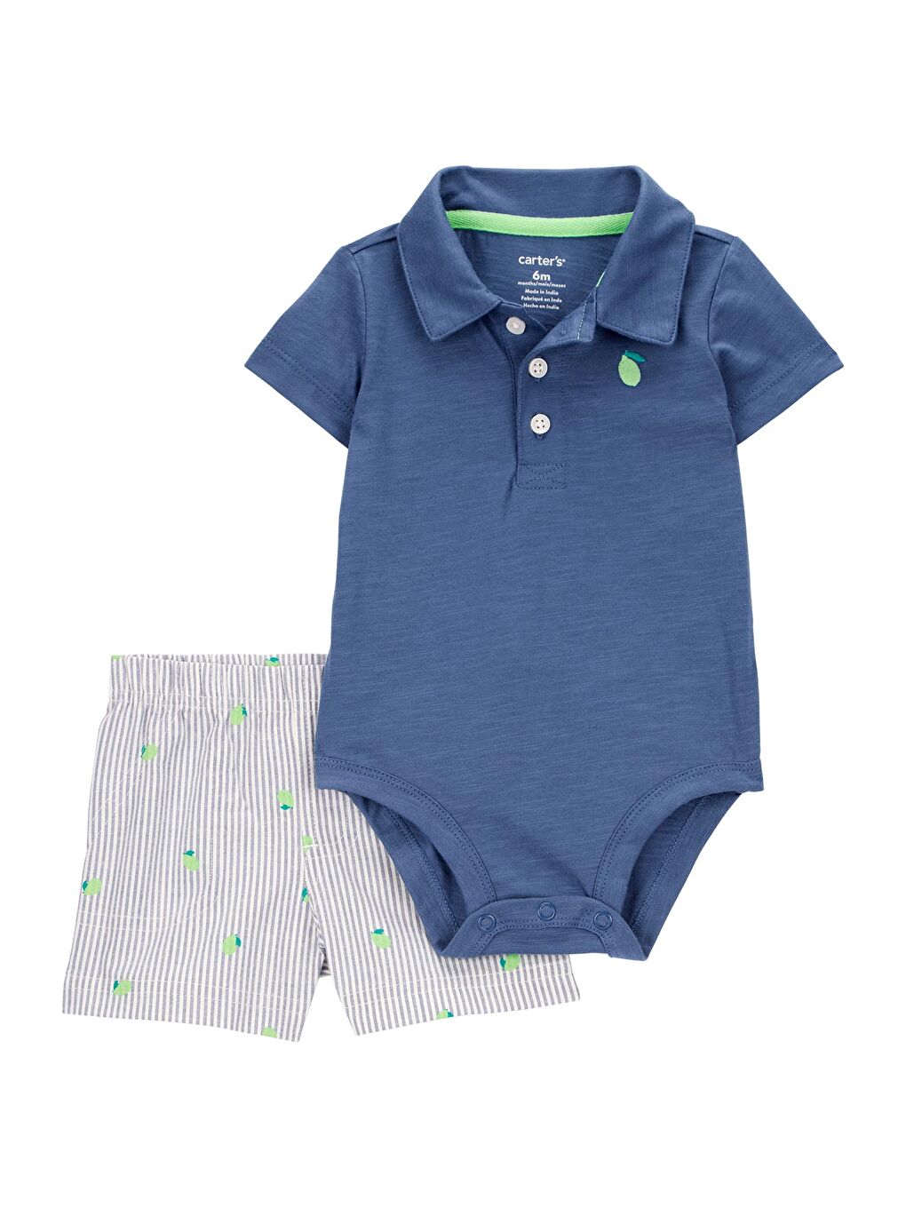 Mavi Erkek Bebek Body Pantolon Set 2'li Paket