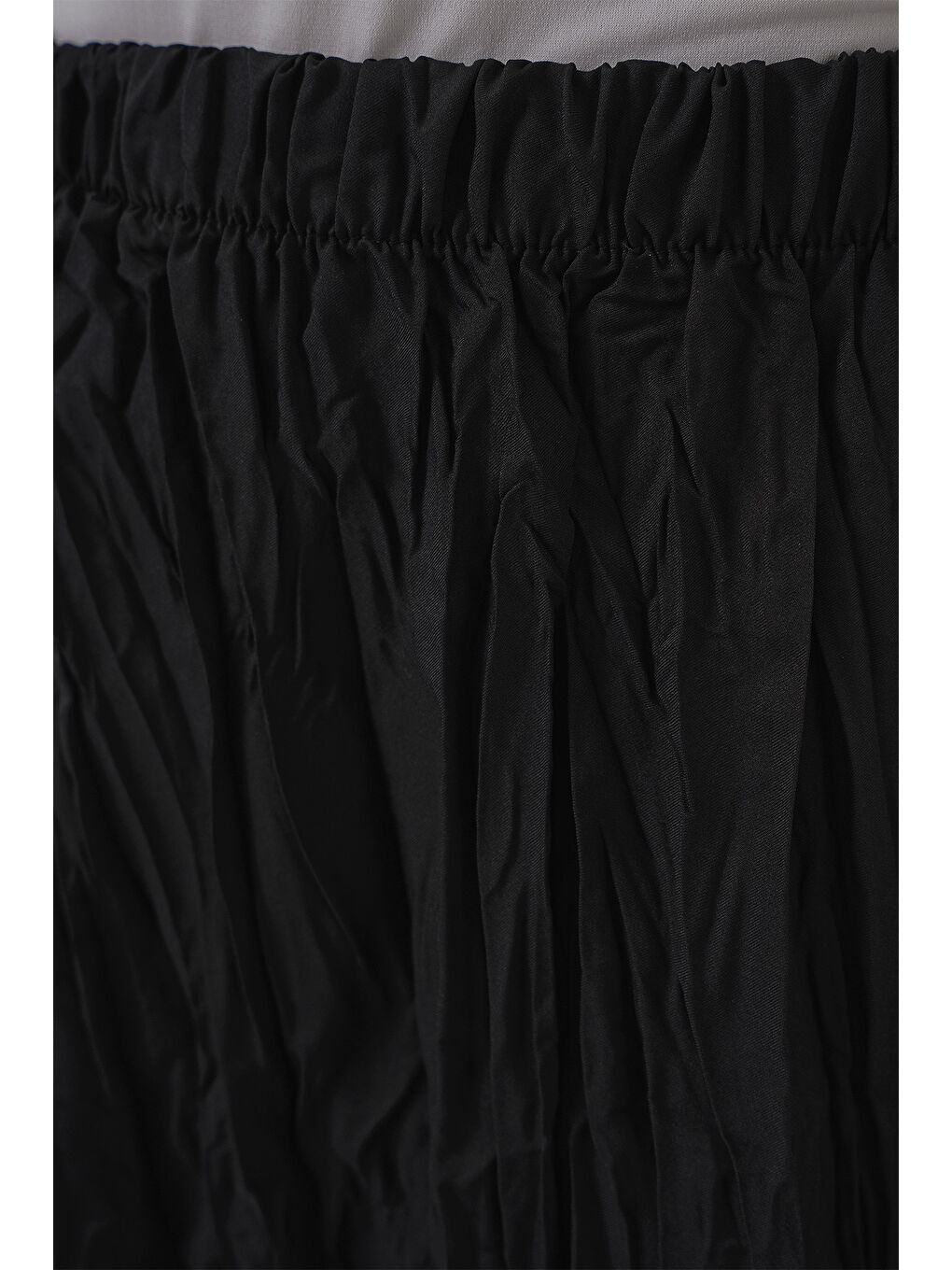 Kadın Uzun Kırışık Etek 8042 - Siyah-4