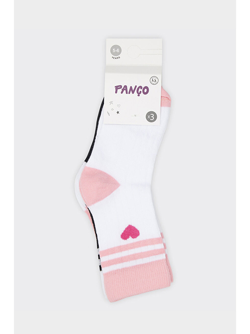 Karışık Kız Çocuk Kalp Desenli Soket Çorap-1