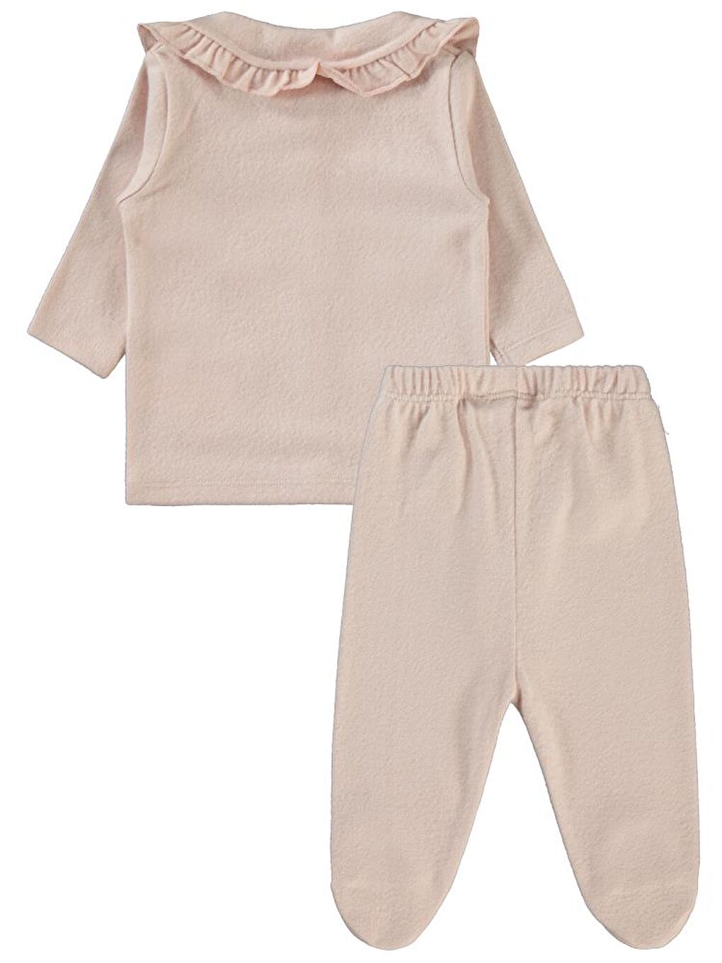 Pembe Baby Çiçek Nakışlı 1-6 Ay Pijama Takımı-2