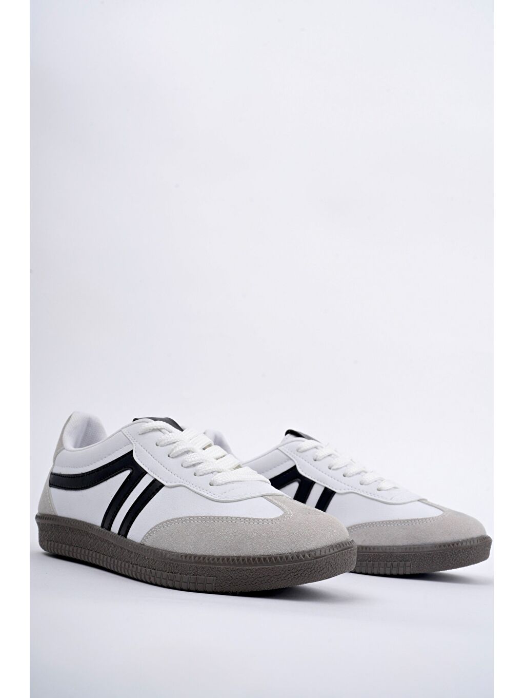 Beyaz GARCİA Unisex Ortopedik Günlük Bağcıklı Yürüyüş Koşu Sneaker Spor Ayakkabı-3