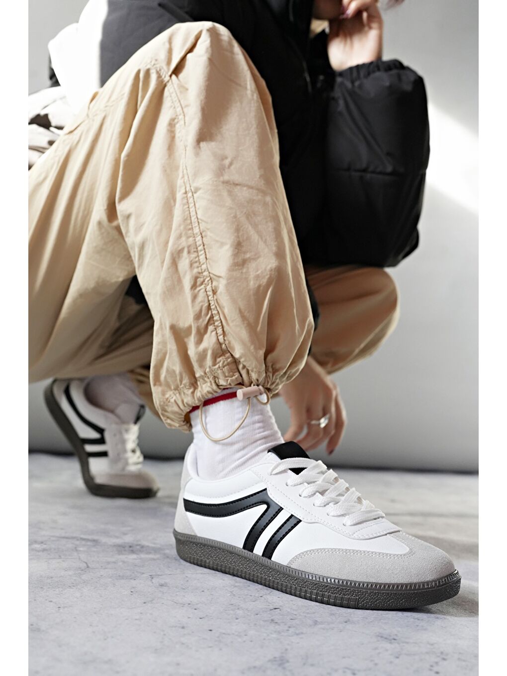 Beyaz GARCİA Unisex Ortopedik Günlük Bağcıklı Yürüyüş Koşu Sneaker Spor Ayakkabı-7