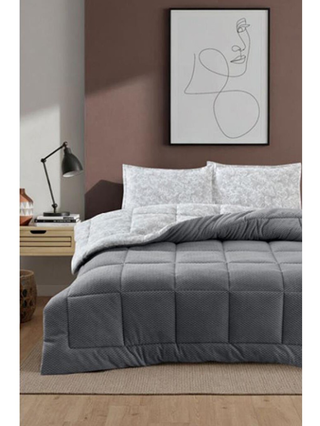 Gracias 4 Parça Comforter Set Gri