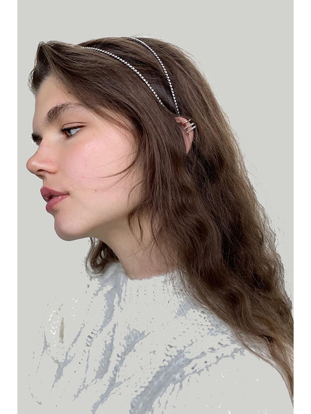 Sarı Simplicity Sırataşlı İnce Kadın taç