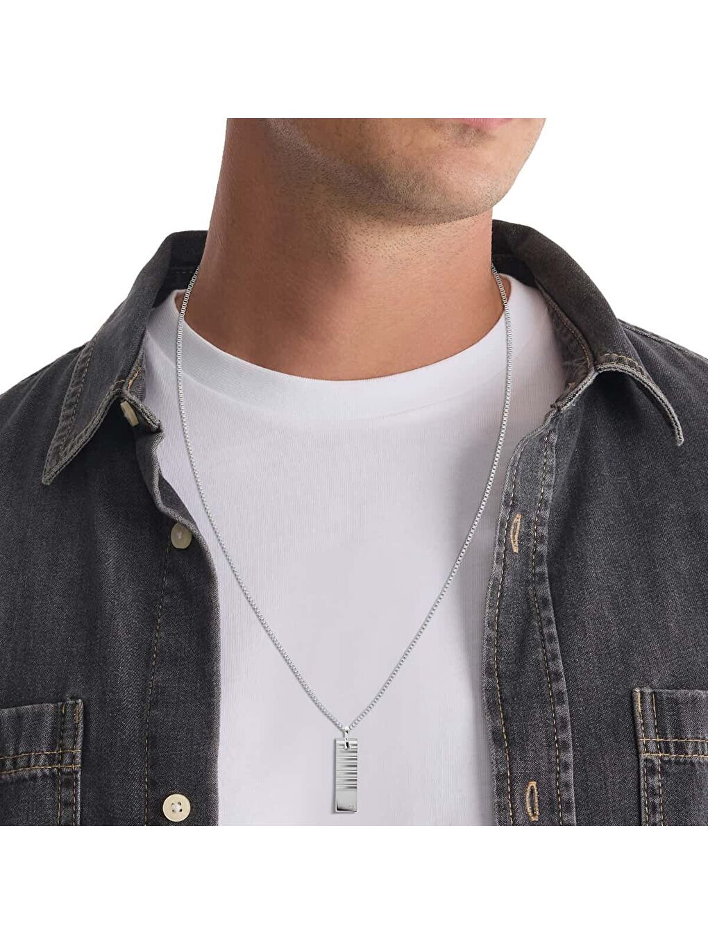 Gri CKJ35100085 Erkek Kolye-2