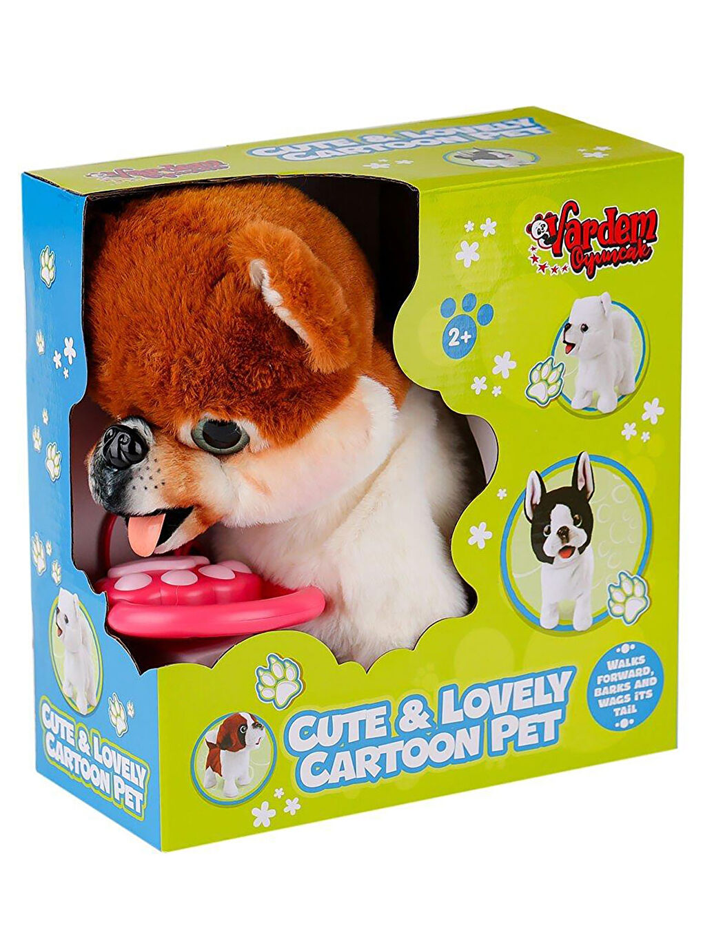 Pelüş Tasmalı Yürüyen Pomeranian Kahverengi