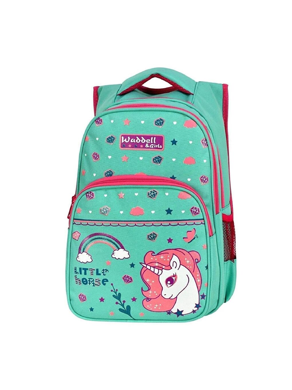 3 Bölmeli İlkokul Çantası ve Beslenme Çantası Little Horse Yeşil  3003-2