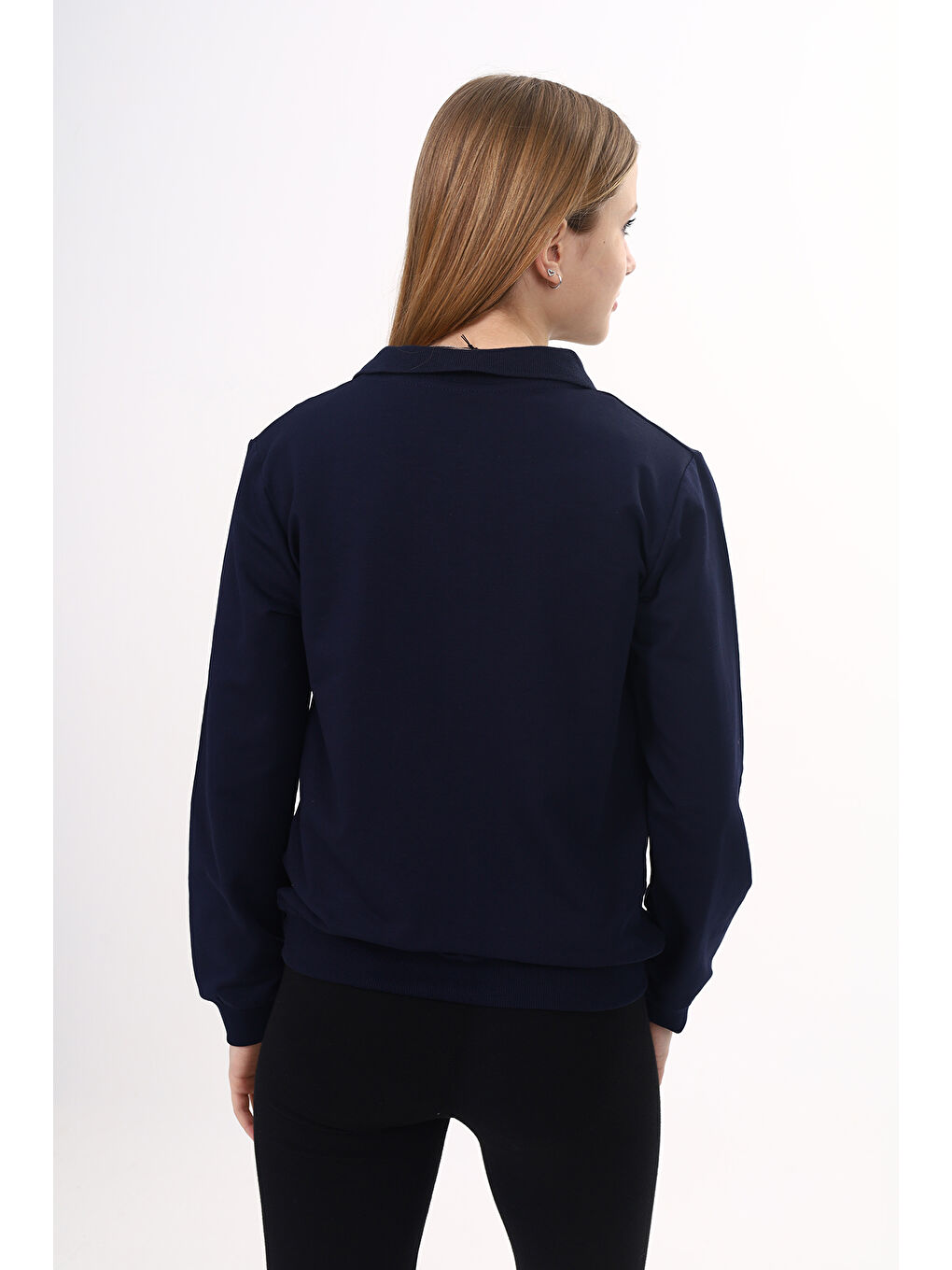 Lacivert Kız Çocuk Okul Nakışlı Hırka-2