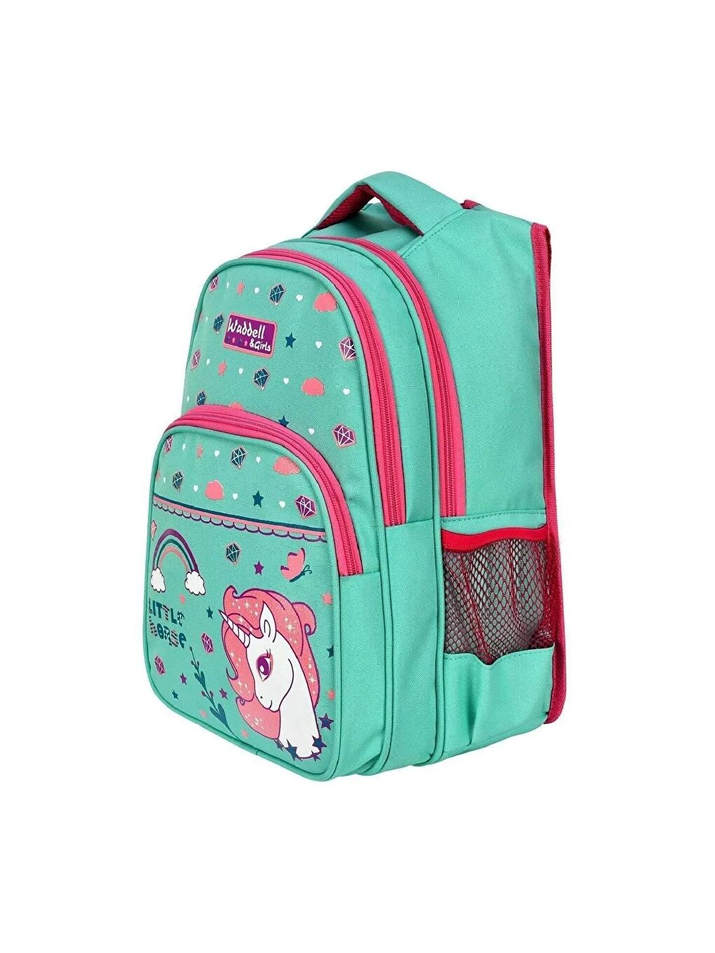 3 Bölmeli İlkokul Çantası ve Beslenme Çantası Little Horse Yeşil  3003-3