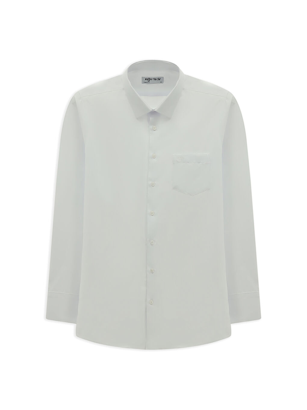 Beyaz Uzun Kol Regular Fit Klasik Yaka Cepli Pamuklu Kolay Ütülenebilir Gömlek