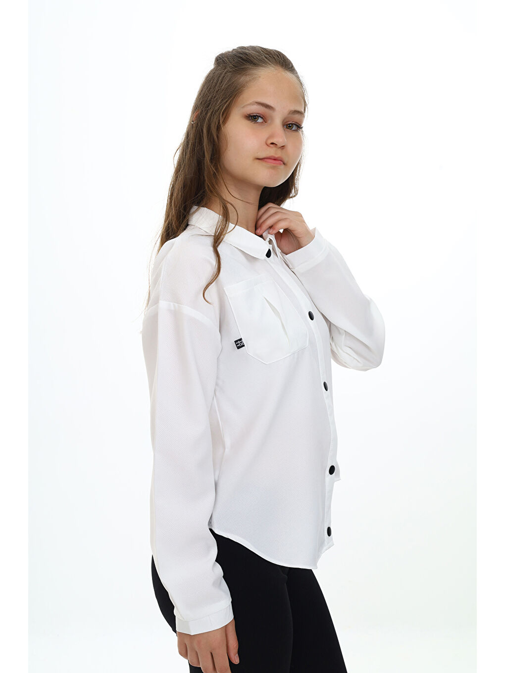 Beyaz Kız Çocuk Gömlek-2