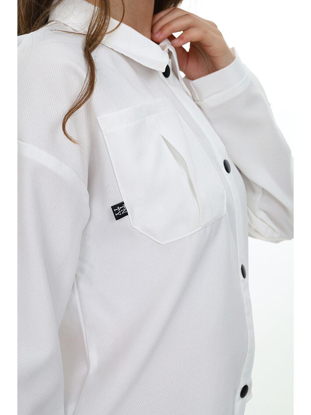 Beyaz Kız Çocuk Gömlek-3