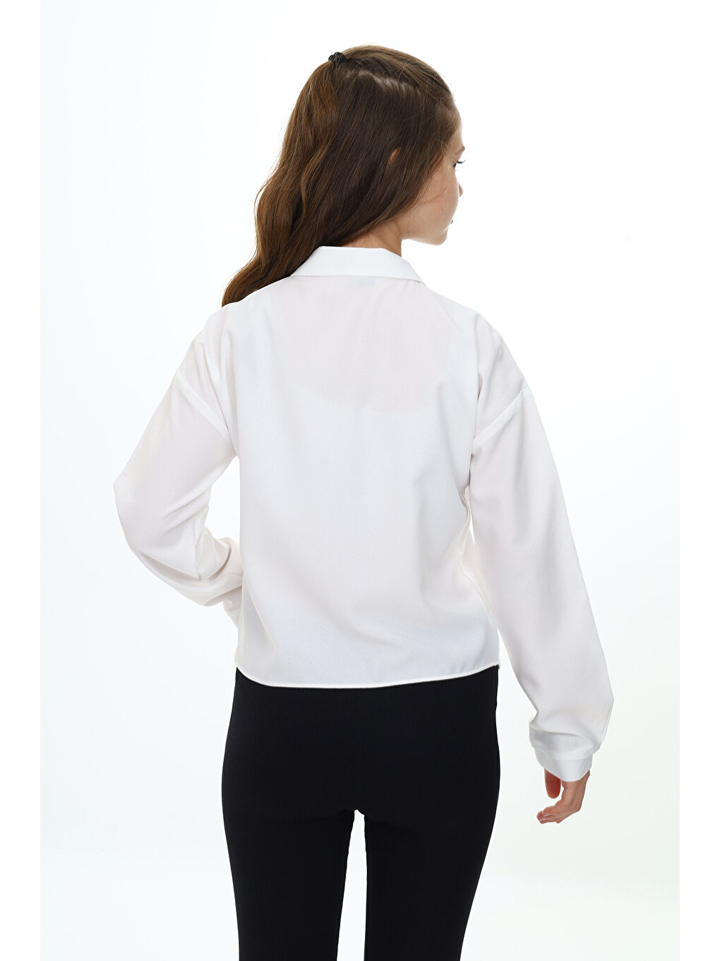 Beyaz Kız Çocuk Gömlek-4