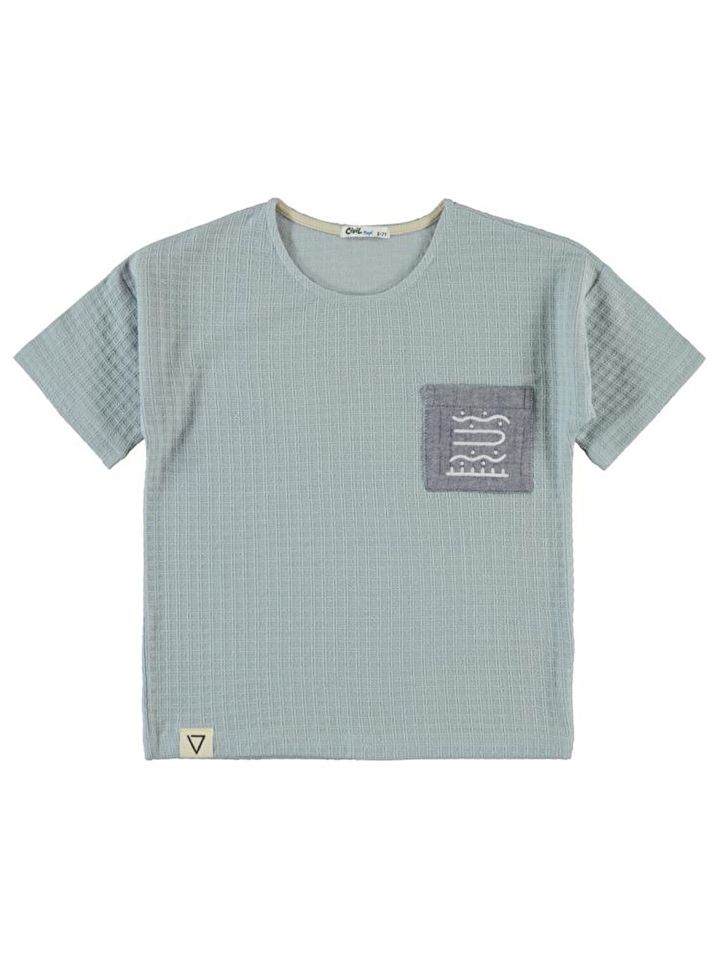 Yeşil Boys Desenli Cepli 6-9 Yaş Tişört