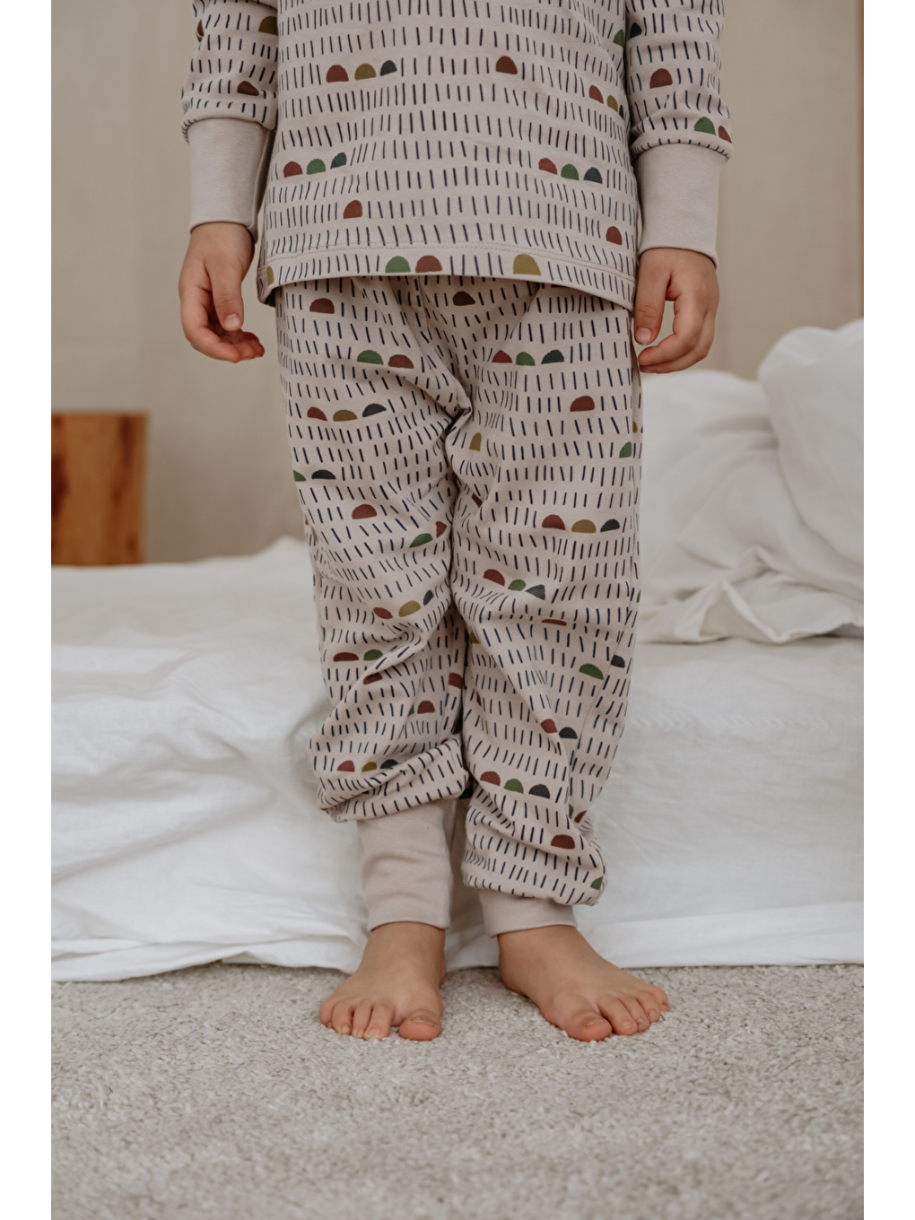 Gri Geometrik Desenli Pijama Alt