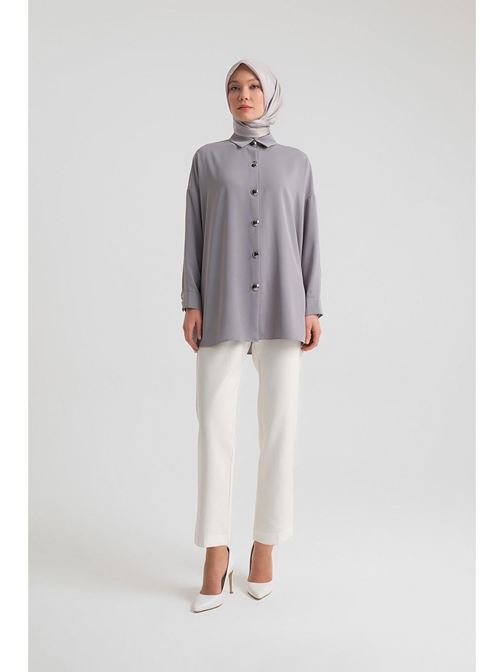 Gömlek 24Yd3000 Gri-1