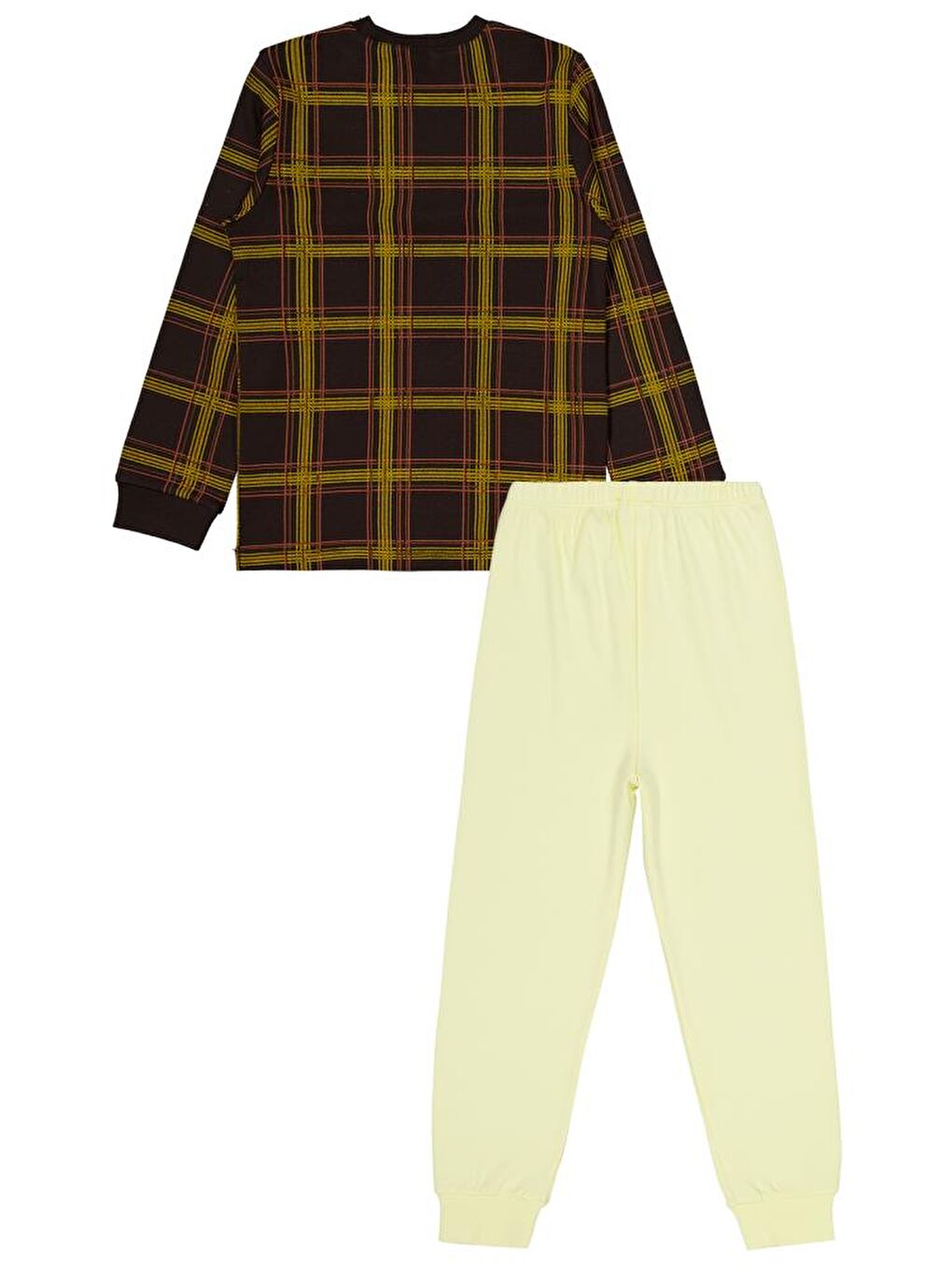 Kahverengi Boys Ekose li 6-9 Yaş Pijama Takımı