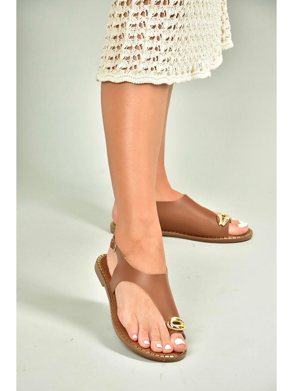 Kahverengi Taba Kadın Sandalet U6522271-2