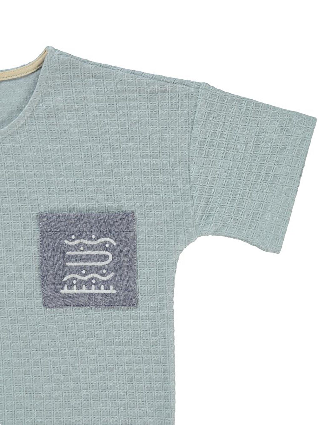 Yeşil Boys Desenli Cepli 6-9 Yaş Tişört-1