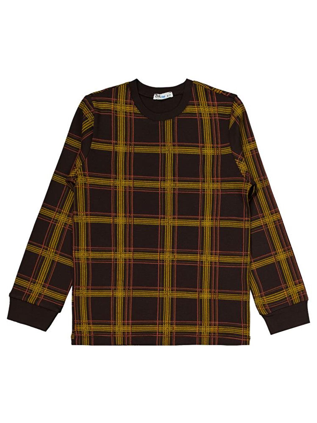 Kahverengi Boys Ekose li 6-9 Yaş Pijama Takımı-1